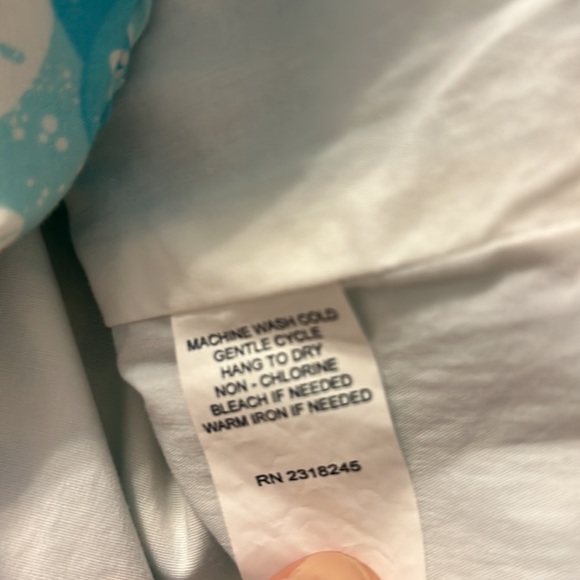 Women’s vineyard vines strapless seaside faux wrap dress. Blue and white size 0 - Picture 6 of 7